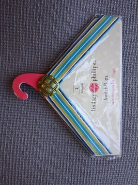 Lindsay Phillips Interchangeable Flip-Flop Straps in Blue Green Stripe